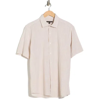 Robert Barakett Lorenzo Short Sleeve Cotton Button-up Shirt In Neutral