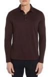 Robert Barakett Luciano Long Sleeve Twill Polo In Red