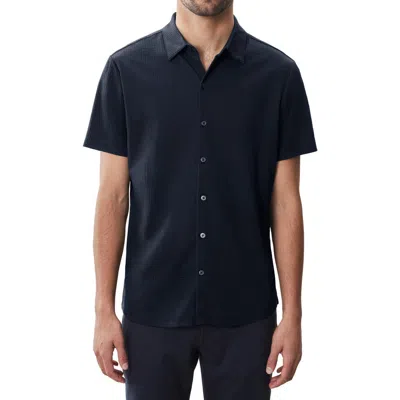 Robert Barakett Manny Short Sleeve Knit Button-up Shirt In Navy
