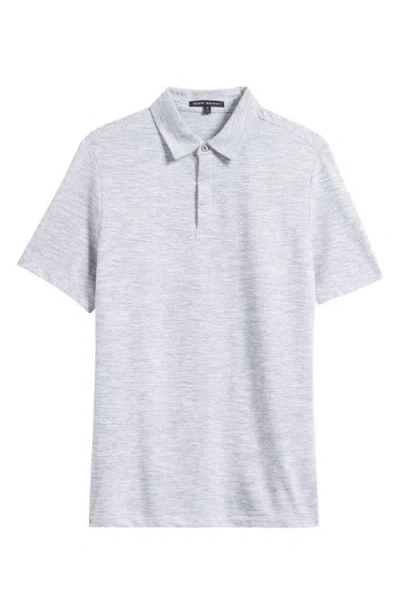 Robert Barakett Martel Herringbone Knit Polo In Grey