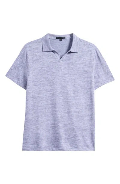 Robert Barakett Martel Slim Fit Herringbone Jacquard Johnny Collar Polo In Lavender