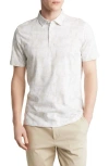 Robert Barakett Marzipan Leaf Print Cotton Polo In Light Olive