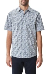 Robert Barakett Mccann Short Sleeve Woven Button-up Shirt In Teal