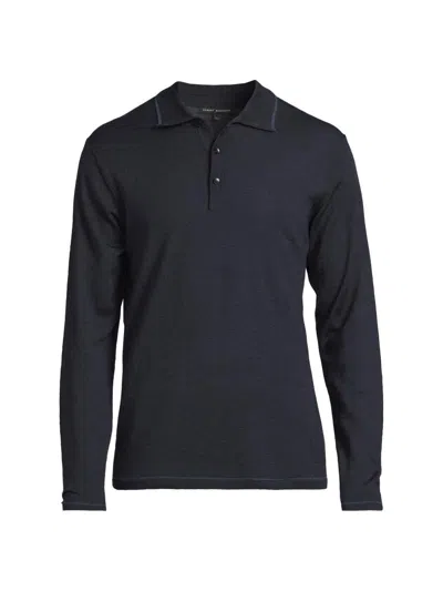 Robert Barakett Men's Roman Polo Sweater In Black