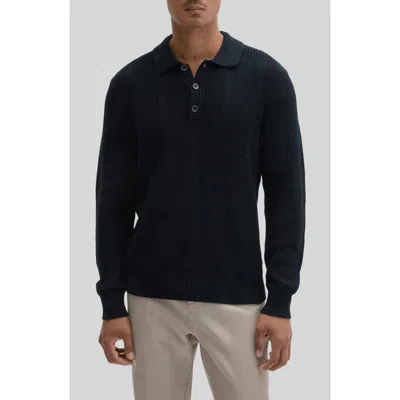 Robert Barakett Mercato Long Sleeve Polo Sweater In Black