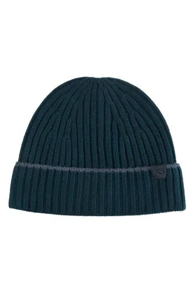 Robert Barakett Merino Wool Rib Knit Beanie In Green