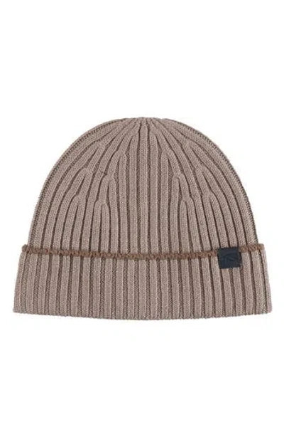 Robert Barakett Merino Wool Rib Knit Beanie In Neutral