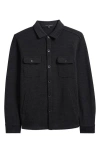 Robert Barakett Mezner Wool & Cotton Knit Overshirt In Black