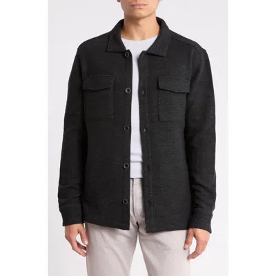 Robert Barakett Mezner Wool And Cotton Shirt Jacket In Black