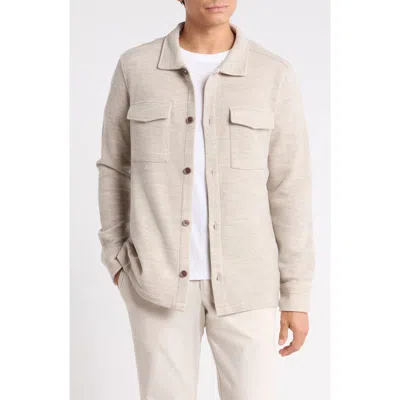 Robert Barakett Mezner Wool And Cotton Shirt Jacket In Neutral