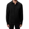 Robert Barakett Milo Knit Button-up Shirt In Black