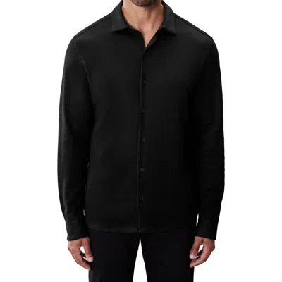 Robert Barakett Milo Knit Button-up Shirt In Black
