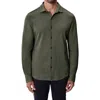 Robert Barakett Milo Knit Button-up Shirt In Green