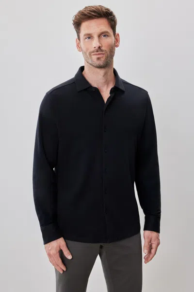 Robert Barakett Milo Long Sleeve Knit Shirt In Black