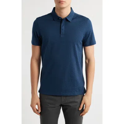Robert Barakett Mirage Geo Jacquard Polo In Navy