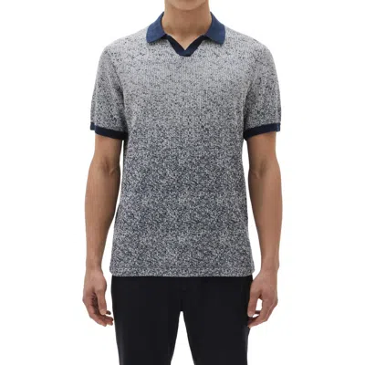 Robert Barakett Mission Hill Ombré Johnny Collar Polo In Blue/white/grey