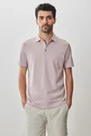 Robert Barakett Modesto Short Sleeve Race Stripe Polo In Light Pink