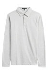Robert Barakett Monolif Stripe Long Sleeve Polo In Gray