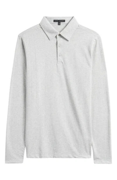 Robert Barakett Monolif Stripe Long Sleeve Polo In Gray