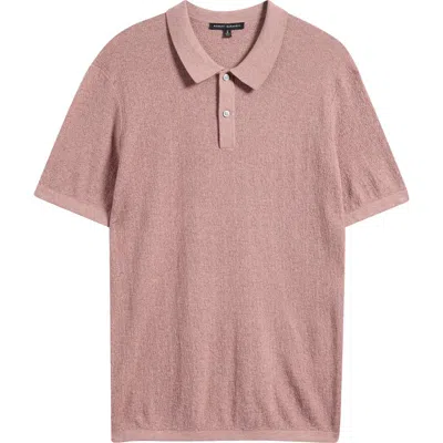 Robert Barakett Neo Short Sleeve Polo Sweater In Winter Rose