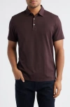 Robert Barakett Northpark Cotton Blend Polo In Brown