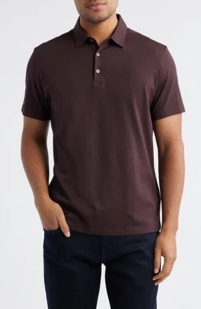 Robert Barakett Northpark Cotton Blend Polo In Brown