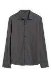Robert Barakett Northpark Knit Button-up Shirt In Gray