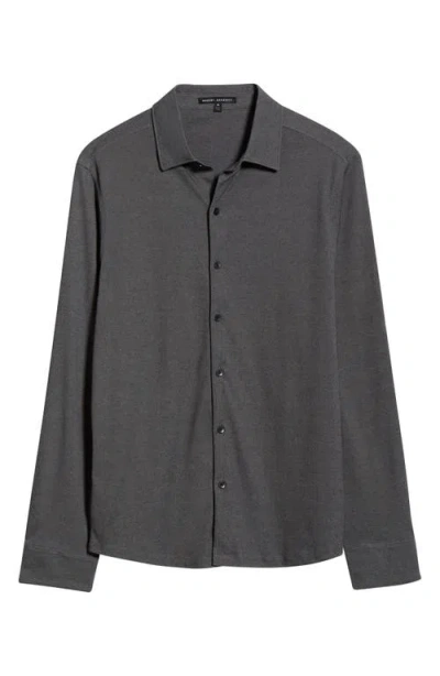 Robert Barakett Northpark Knit Button-up Shirt In Gray