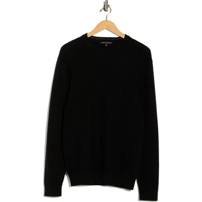 Robert Barakett Ovalon Crewneck Cotton Sweater In Black