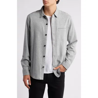 Robert Barakett Paolo Cotton Mélange Overshirt In Light Grey