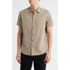 Robert Barakett Ranger Short Sleeve Knit Button-up Shirt In Neutral