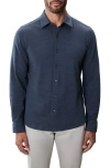 Robert Barakett Reyolds Stripe Knit Button-up Shirt In Blue