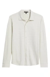 Robert Barakett Roddy Cotton Knit Button-up Shirt In Light Olive