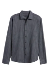 Robert Barakett Rufus Cotton Button-up Shirt In Black