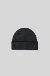 Robert Barakett Sale Andrew Merino Wool Rib Knit Hat In Black