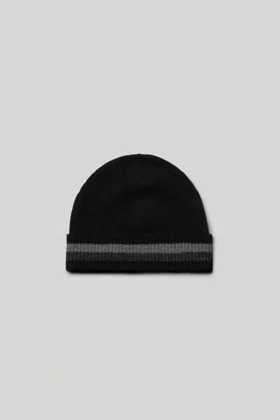 Robert Barakett Sale Scott Cashmere Knit Hat With Stripe In Black