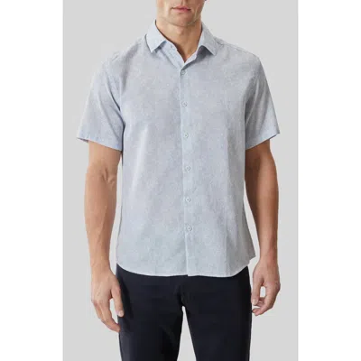 Robert Barakett Samore Floral Short Sleeve Button-up Shirt In Blue