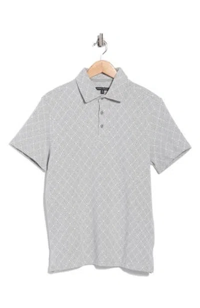 Robert Barakett Santo Geometric Print Cotton Blend Polo In Gray