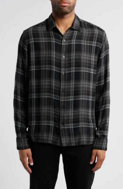 Robert Barakett Sedley Plaid Button-up Shirt In Black