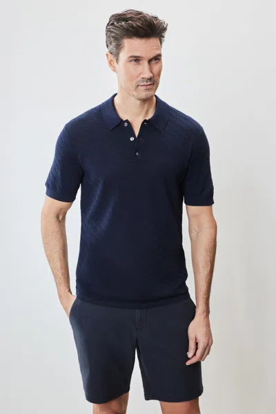 Robert Barakett Skelling Sweater Polo In Navy