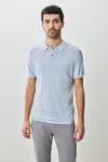 Robert Barakett Skelling Sweater Polo In Pale Blue