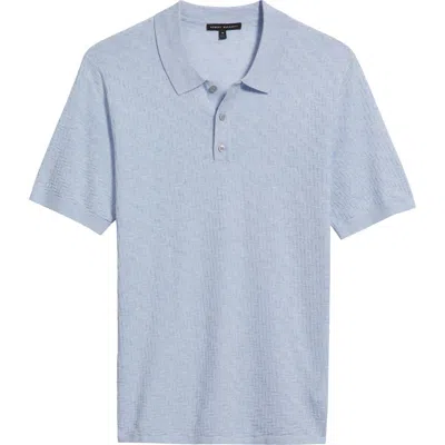 Robert Barakett Skelling Textured Polo Sweater In Blue