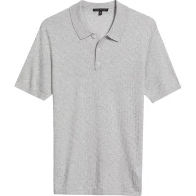 Robert Barakett Skelling Textured Polo Sweater In Gray
