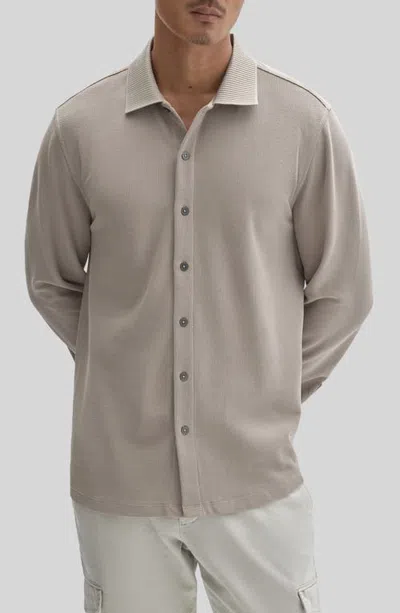 Robert Barakett Sorrell Long Sleeve Knit Shirt In Gray