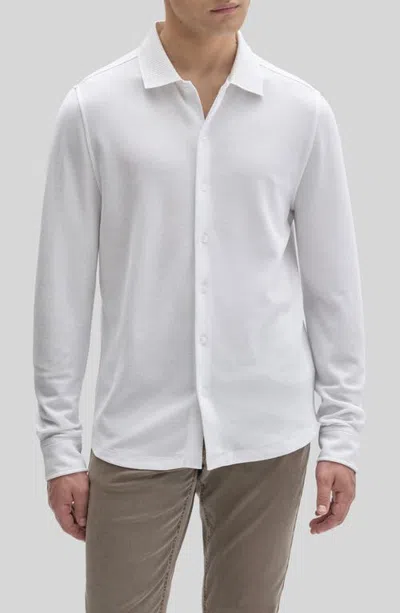Robert Barakett Sorrell Long Sleeve Knit Shirt In White