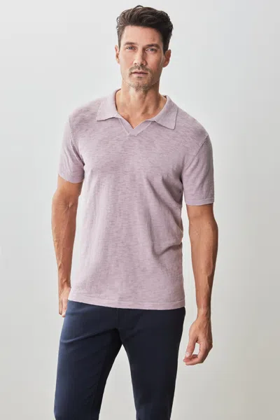 Robert Barakett South Shore Open Collar Sweater Polo In Coral