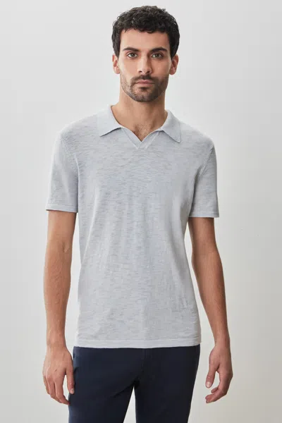 Robert Barakett South Shore Open Collar Sweater Polo In Light Grey