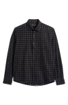 Robert Barakett Southland Plaid Corduroy Button-up Shirt In Black