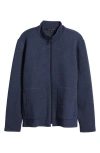 Robert Barakett Steep Rock High Collar Double Knit Jacket In Navy