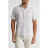 Robert Barakett Steinway Short Sleeve Cotton & Linen Button-up Shirt In Brown